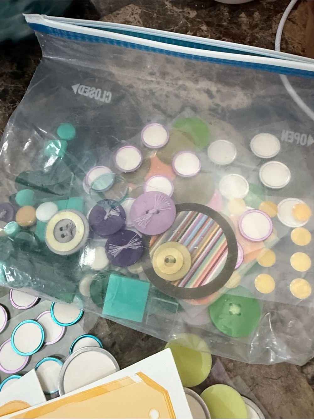 Various Dots and Tags Scrapbooking Embellishments